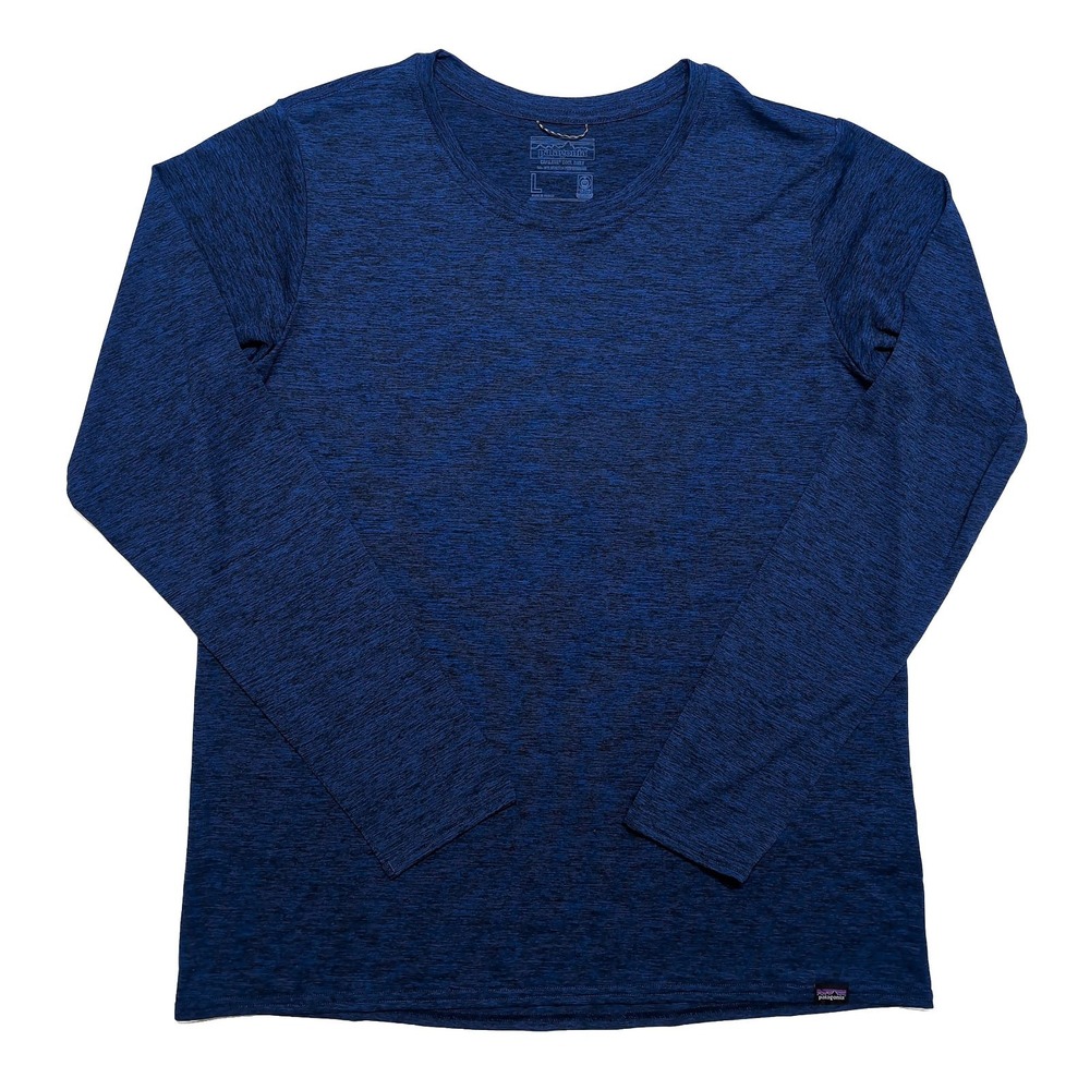 PATAGONIA Capilene Cool Daily Shirt Women L Blue Excellent Long Sleeve 45185